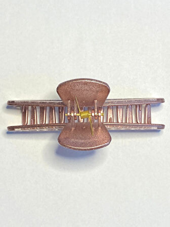 Simli Gül Kurusu Renk Eliptik Model Mandal Toka 11 cm - Şık ve Dayanıklı