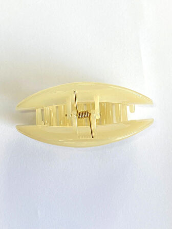 Kore Stili Jelly Oval Model Jelly Sarı Renk Mandal Saç Tokası 9 cm – Şık ve DayanıklI