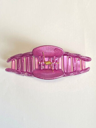 Simli Lavanta Renk Zincir Model Mandal Toka 11 cm - Şık ve Dayanıklı