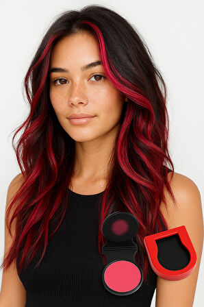  Kırmızı Saç Tebeşiri Uygulama Aparatı 4 cm – Pratik ve Temiz Kullanım İçin Klipsli Tutucu