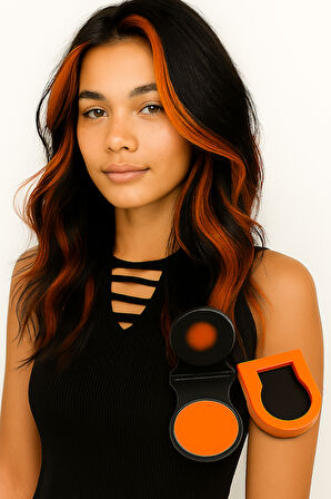 Turuncu Saç Tebeşiri Uygulama Aparatı 4 cm – Pratik ve Temiz Kullanım İçin Klipsli Tutucu