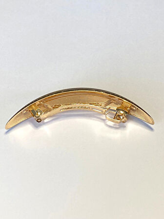 Metal Fransız Tip Saç Tokası – Parlak Altın Renkli 11 cm Klasik ve Şık Model