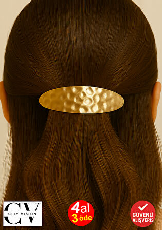 Metal Fransız Tip Saç Tokası – Parlak Altın Renkli 9 cm Klasik ve Şık Model