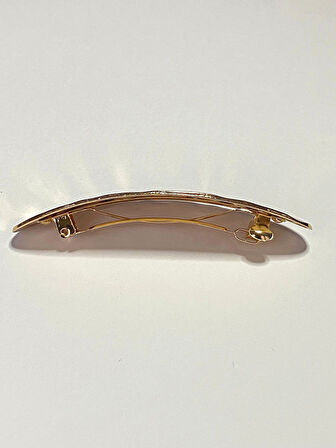 Metal Fransız Tip Saç Tokası – Parlak Altın Renkli 9 cm Klasik ve Şık Model