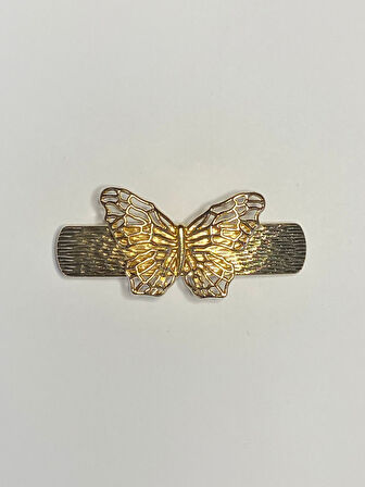 Kelebek Figürlü Metal Saç Tokası Altın Renk 8 cm  – Zarif ve Şık Tasarım