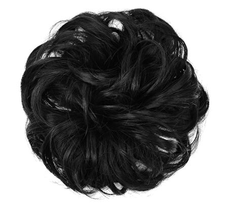 Saç Gürleştiren Siyah Lastikli Topuz Simit Toka -  Premium Kalite