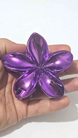 Metalik Mor Renk Lotus Mandal Saç Tokası 8 cm – Şık ve Dayanıklı 