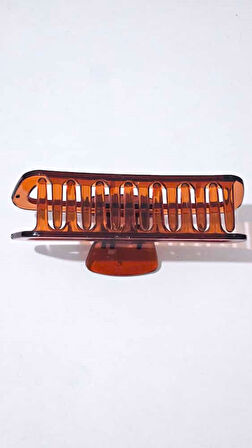 Jelly Kahverengi Şeffaf Renk 11 cm Kadın Mandal Saç Tokası