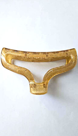 Simli Oval Model Hardal Renk 11 cm Kadın Mandal Saç Tokası - Şık ve Dayanıklı