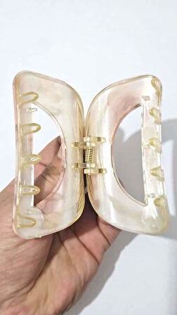 Kore Stili Kırmızı Renk Yarı Oval  9 cm Kadın Mandal Saç Tokası - Şık ve Dayanıklı