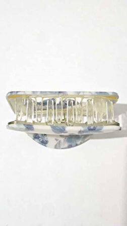 Kore Stili Mavi Renk Yarı Oval  9 cm Kadın Mandal Saç Tokası - Şık ve Dayanıklı