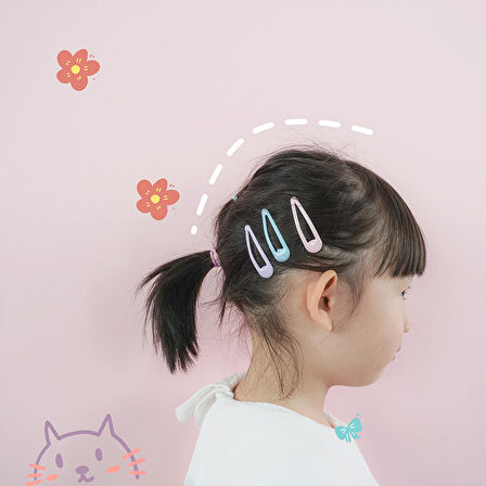 5 adet Pastel Renklerde Çıt Çıt Toka 6 cm - Şık ve Dayanıklı