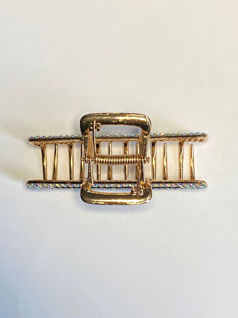 Renkli Taşlı Metal Mandal Saç Tokası 9 cm – Işıltılı ve Zarif Tasarım