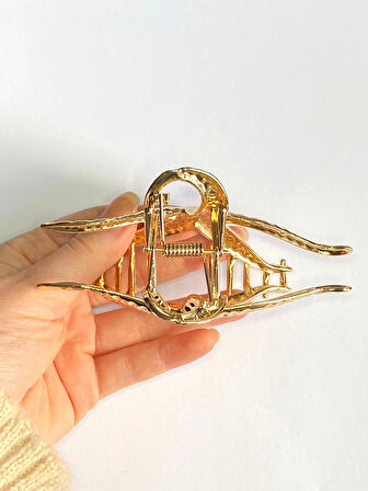 Deniz Yıldızı Formlu 11 cm Gold Saç Tokası – Zarif ve Modern Saç Aksesuarı