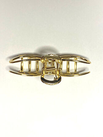 7 cm Fiyonk Model Altın Saç Tokası – Minimal ve Zarif Metal Mandal Toka