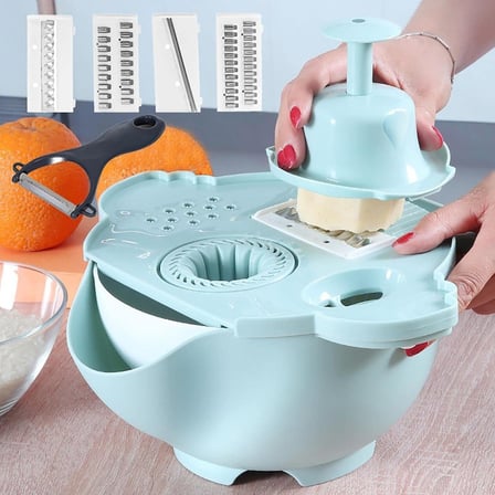 Hızlı Hazırlık Salata Hazırlama Modern Tasarım Pratik Mutfak Sebze Rendeleme Seti Süzgeçli Doğrayıcı