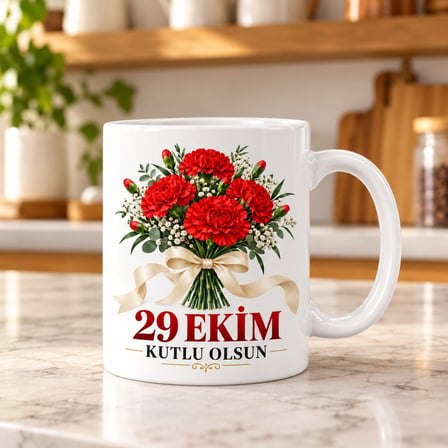 Cumhuriyet Neşesi Tasarımlı Porselen Kupa - MODEL 734