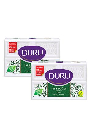 DURU SAF VE DOĞAL KLASİK BEYAZ SABUN KOKULU BANYO SABUNU 4x150 GR  (2 ADET)