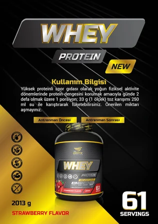 Onyx Nutrition %100 Whey Protein Tozu 2013 Gr Çilekli