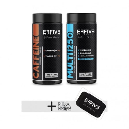 Effive Multi1250 + Caffeine Kafein Pillbox Hediyeli