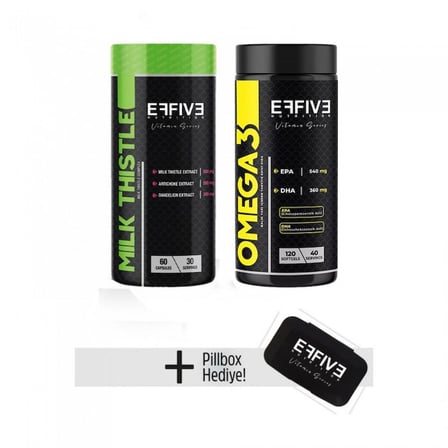 Effive Omega-3 + Milk Thistle Deve Dikeni Pillbox Hediyeli