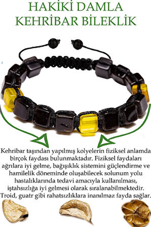 Üretici Sertifikalı Küp Kesim Bordo Sarı Doğal Damla Kehribar Bileklik