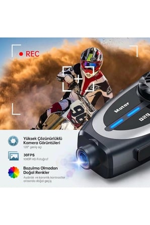4 Adet Motosiklet Kask Kamerası – İnterkom Özellikli 120 Derece HD Geniş Açılı Kamera, Bluetooth Intercom, Helmet Camera Q29