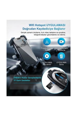 4 Adet Motosiklet Kask Kamerası – İnterkom Özellikli 120 Derece HD Geniş Açılı Kamera, Bluetooth Intercom, Helmet Camera Q29