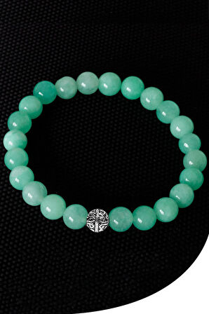 Sertifikalı Amazonit Taşı Bileklik - Gümüş Aparatlı