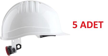 5 Adet Bbu Safety Sc 3000r - 3001 Hdpe Beyaz Renk Vida Çark Ayarlı Plastik İçlikli İş Güvenliği Bareti 