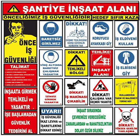 Şantiye İnşaat Alanı İnşaat Uyarı Levhası