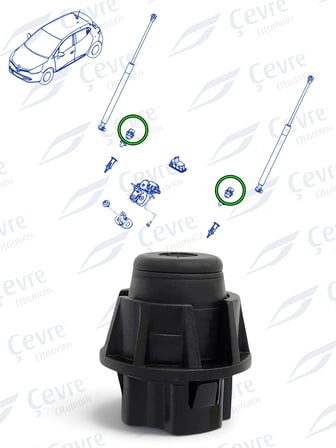 Clio 4 Bagaj Takozu Kaput Takozu Plastiği Renault Megane 4 Talisman Captur Lodgy - 658296965R