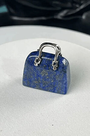 Sertifikalı Çanta Model Lapis Lazuli Taşı Kolye
