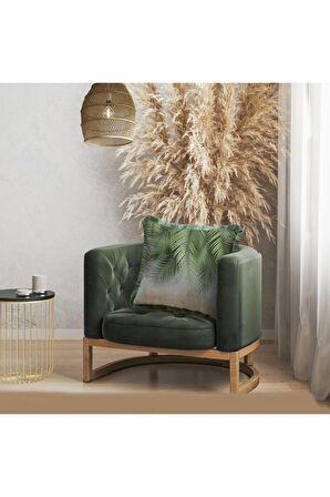 Yeşil Palmiye Yapraklar Yastık (dolgu Boncuk Elyaf, Uluslararası Yıkama Ve Solmama Sertifikası)