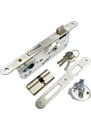 Kale Kilit 152 R Silindirli Göbekli Gömme Kapı Kilidi Nikel Oval 35 mm