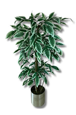 Yeşil Beyaz Yapay Ceviz Ağacı 180 Cm 30x30 Metal Saksı