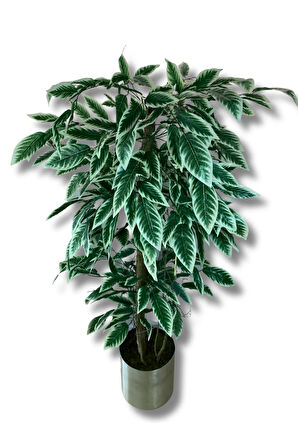 Yeşil Beyaz Yapay Ceviz Ağacı 180 Cm 30x30 Metal Saksı
