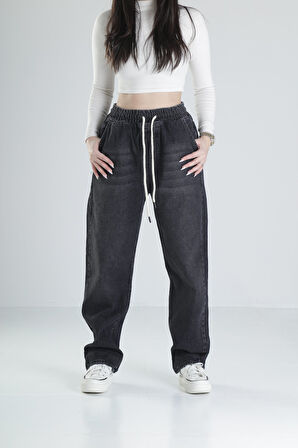 Siyah Baggy Kot Pantolon