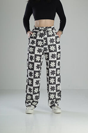Çiçek Desenli Baggy Pantolon