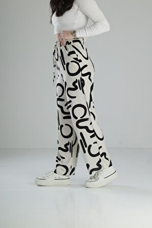 Etnik Desenli Baggy Pantolon