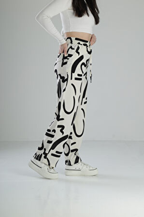 Etnik Desenli Baggy Pantolon