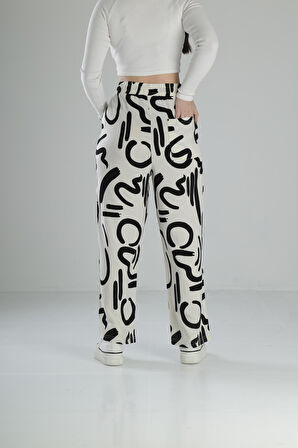 Etnik Desenli Baggy Pantolon
