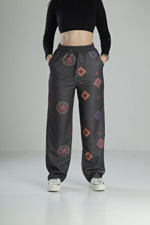 Etnik Desenli Baggy Pantolon