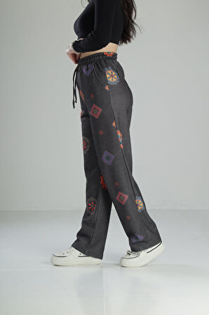 Etnik Desenli Baggy Pantolon