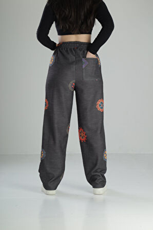 Etnik Desenli Baggy Pantolon