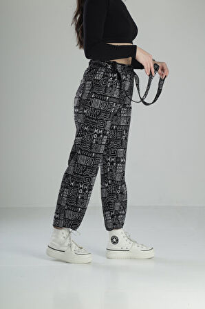 Kemer Detaylı Etnik Baggy Pantolon