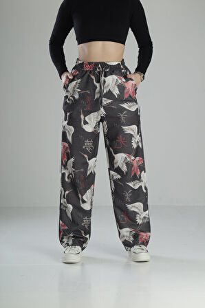 Özgürlük Desenli Baggy Pantolon