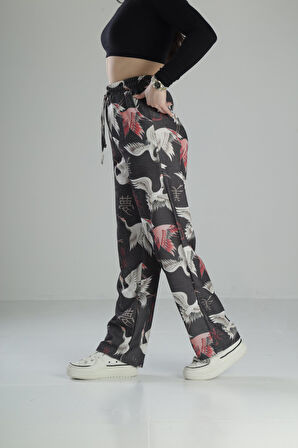 Özgürlük Desenli Baggy Pantolon