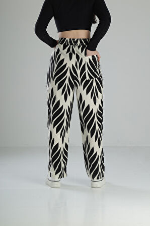 Yaprak Desenli Baggy Pantolon
