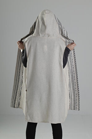 Etnik Desenli Şeritli Kimono
